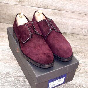 *NIB* $345 Allen Edmonds NOMAD Plain Toe 10.5 D Burgundy Suede * add $15 Trees